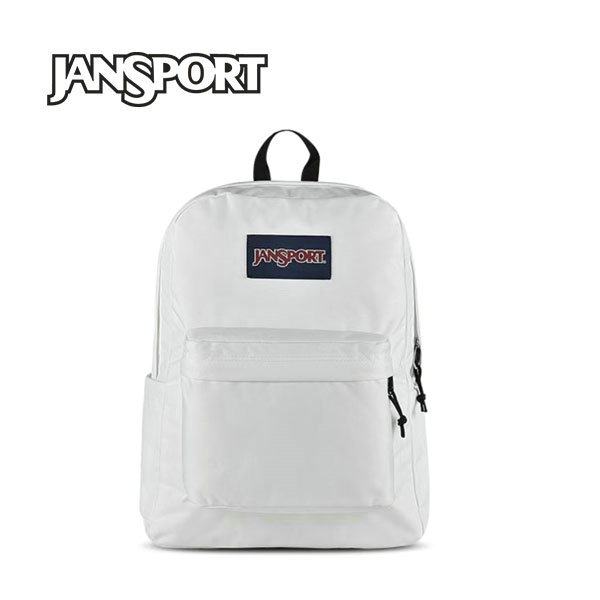 Jansport 後背包 經典運動 雙肩 書包 隔層 側袋 男女同款 白色