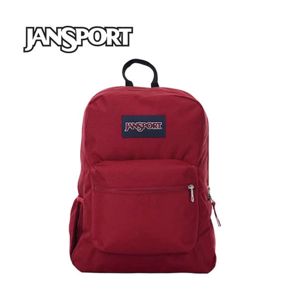 Jansport 後背包 運動休閑 織物 側袋 隔層 雙肩包 男女同款 經典紅